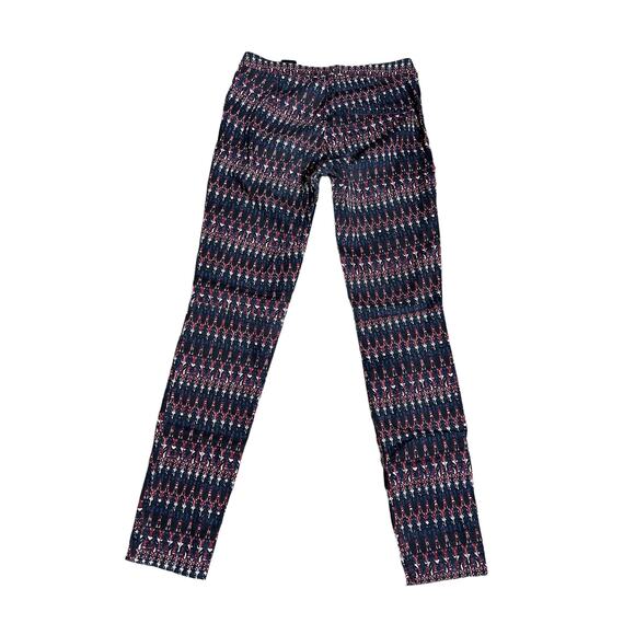 H&M Skinny High waist Pant black burgundy printed zs 6 skinny Stretch - Picture 2 of 14
